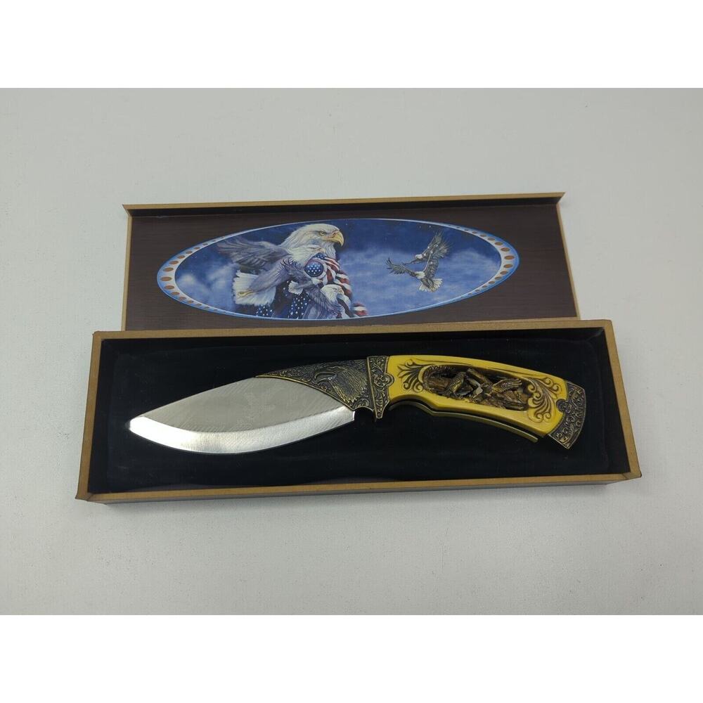 10' Eagle Pattern Handle & Blade Bud K Wildlife Collection Resin Carved Handle